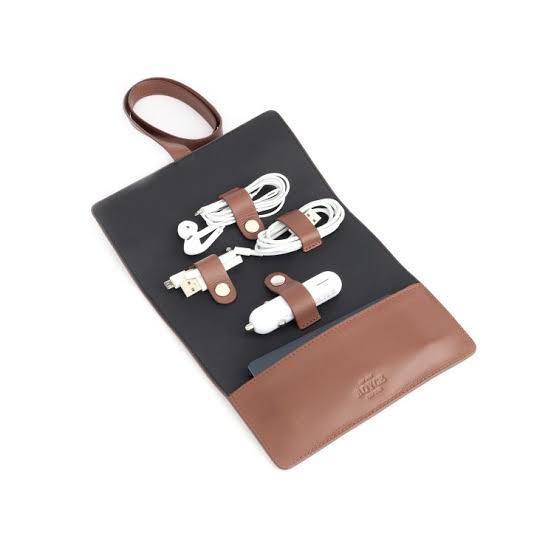 Craft Rollup Leather Cable & Tech Organizer
